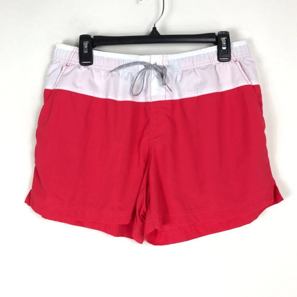 Columbia Sandy River Colorblock Shorts Women's Medium Red White Athletic Summer